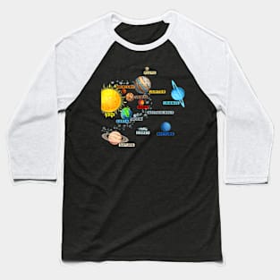 Solar System Planets Astronomy Space Science Girls Boys Baseball T-Shirt